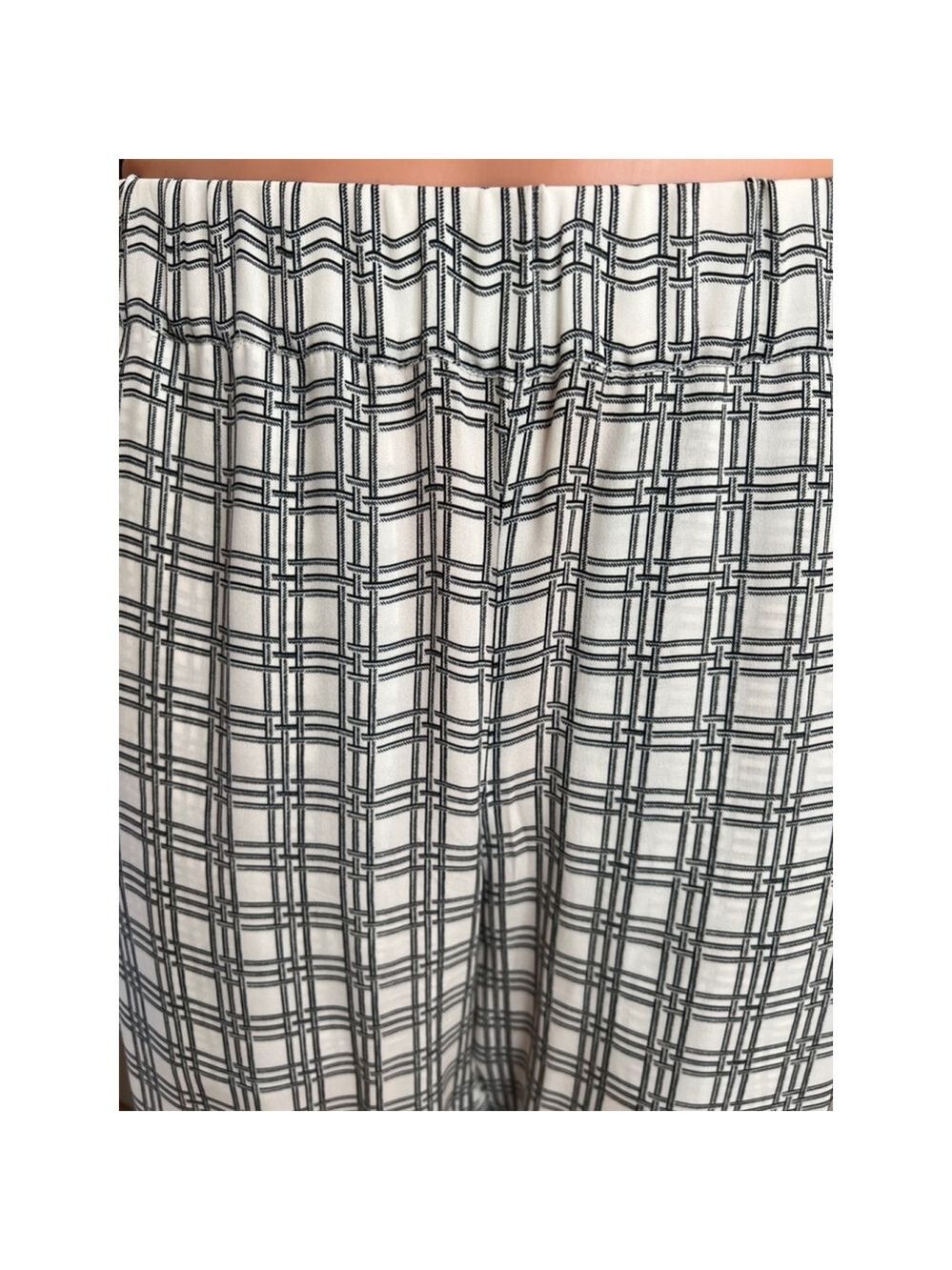 Women's Theory Pants, S, White & Black Silk